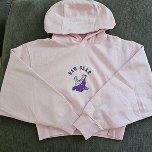 Raw Gear Women's Pink Embroidered Patch Logo Long Sleeve Hoodie Size Small